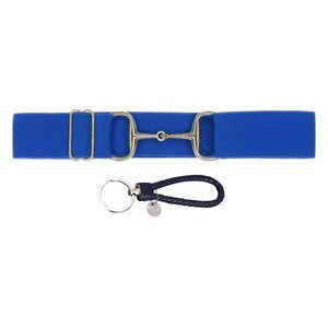 1.5-inch Elastic Equestrian Belt Bit Buckle Leather Key Strap For 2841
